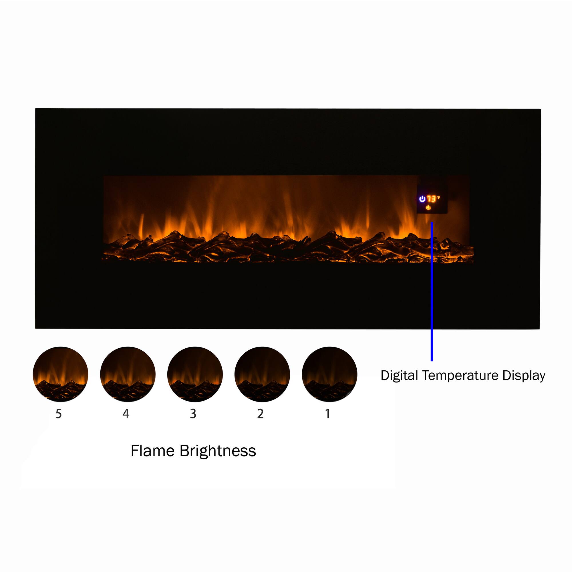 Hastings Home 50" Black Electric Fireplace